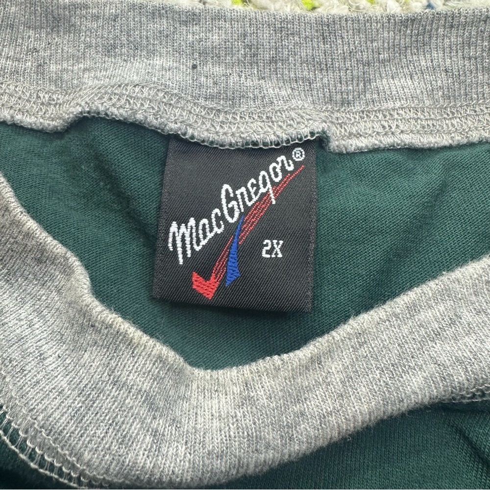 MacGregor Vintage 90s T-Shirt. Size: 2X. Dark Green and Gray. - Picture 6 of 8